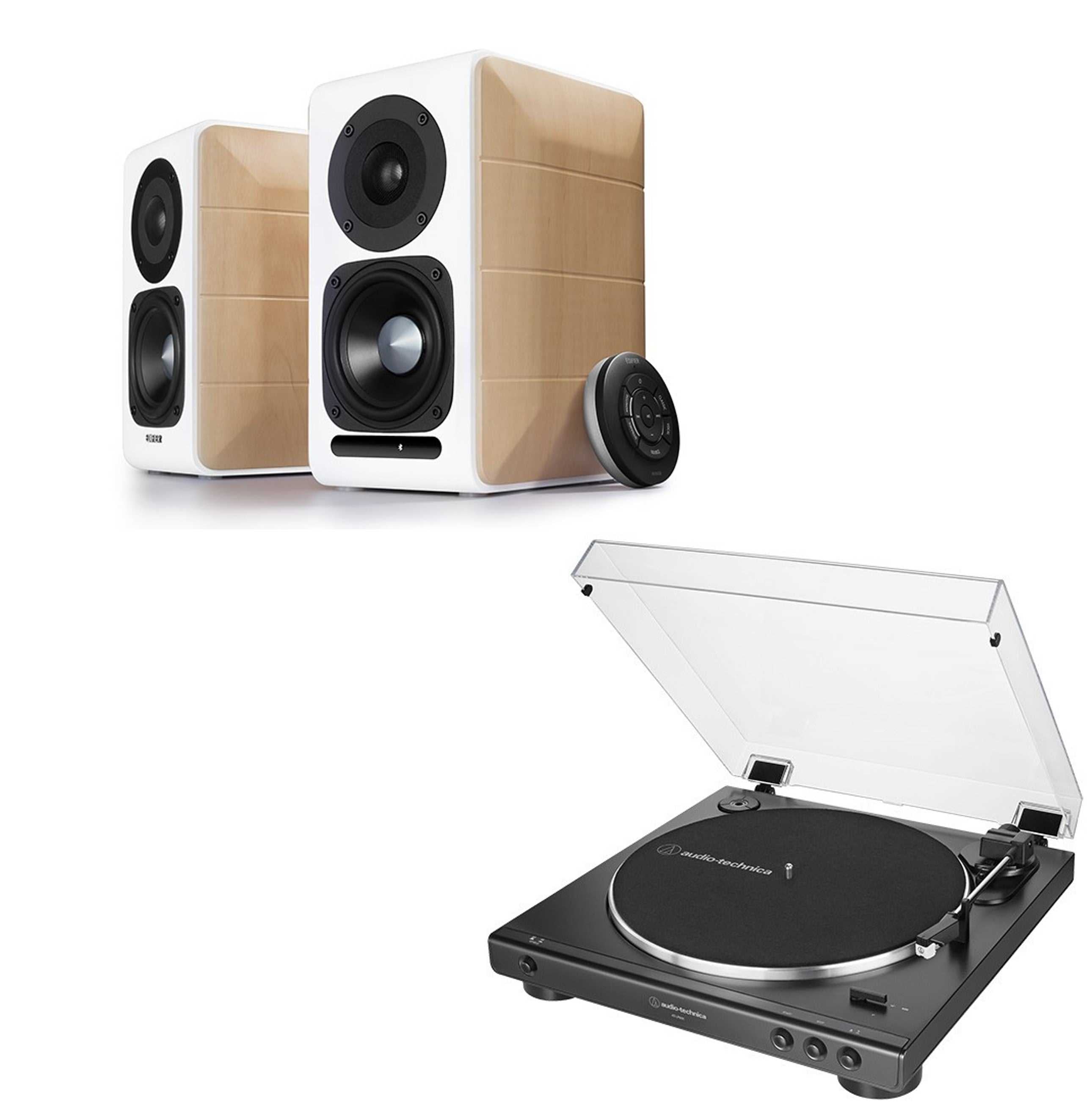 Audio-Technica AT-LP60XUSB Turntable and Edifier S880DB Hi Res Certified Powered Active Bluetooth Speaker Bundle