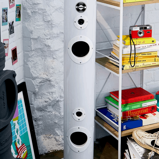 IBIZA TUBE 100W Power Speaker - Steepletone Sound To Light Floor standing Bluetooth, MP3 , Radio & AUX Input