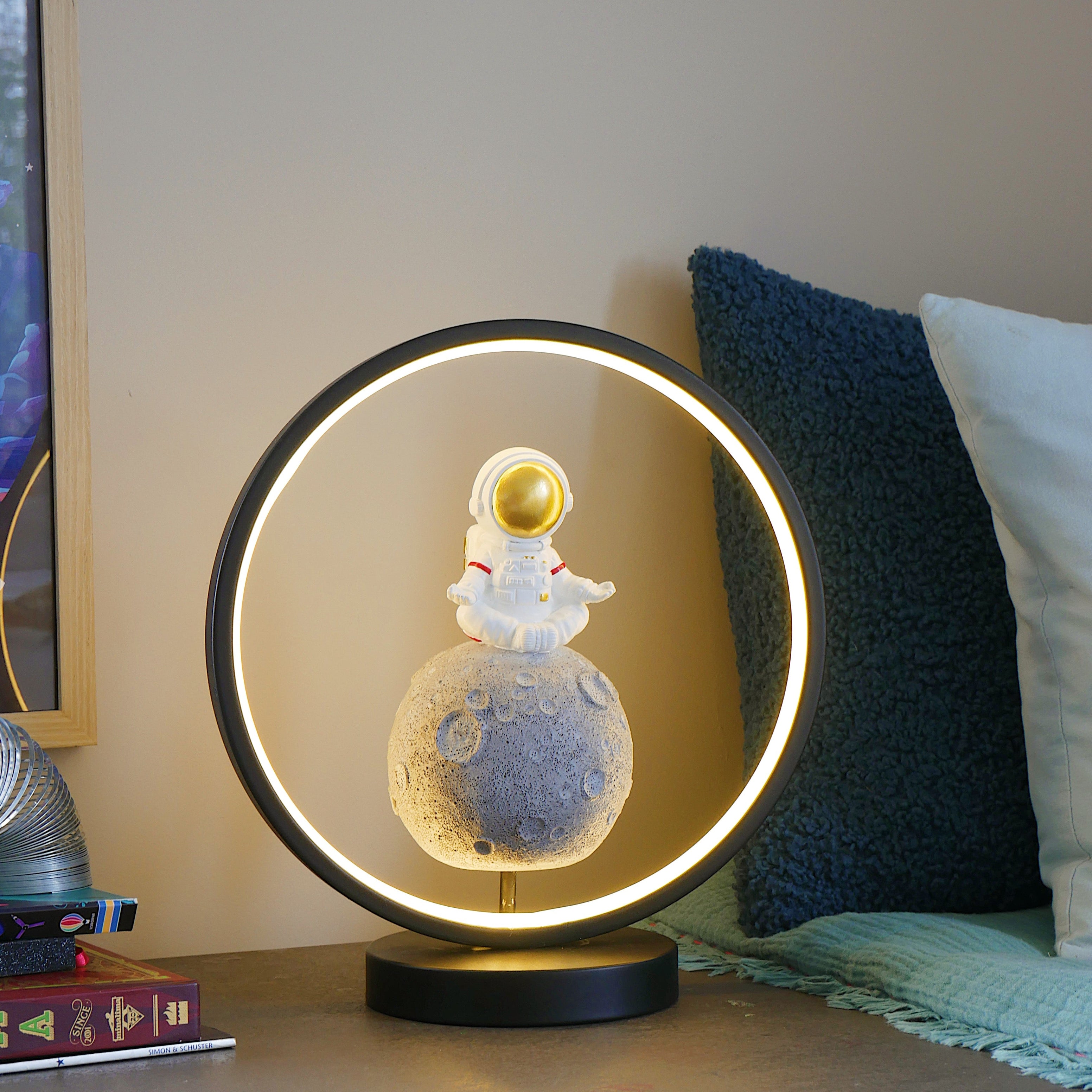 PACK OF 2 - Astro Chill Astronaut figurine LED Ring Bedside Lights