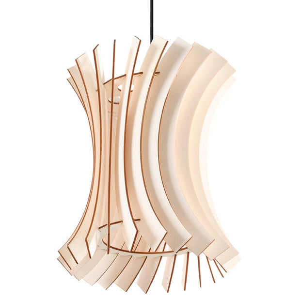 Oriana Wood Pendant Lampshade Scandinavian Style Ceiling Mount Wood Pendant Lighting Lamp Shade with E27 Base