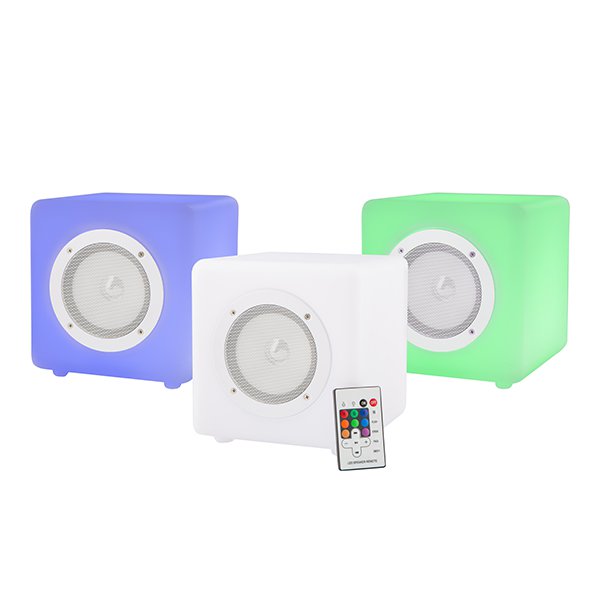 Sound-To-Light Cube Bluetooth Speaker - Remote Synchronised Speaker - Steepletone Connex 20