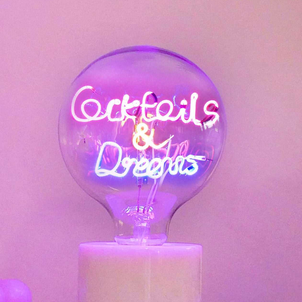 Cocktails & Dreams LED Light Bulb - Screw Down Table Top Fitting - E27 Edison Dimmable