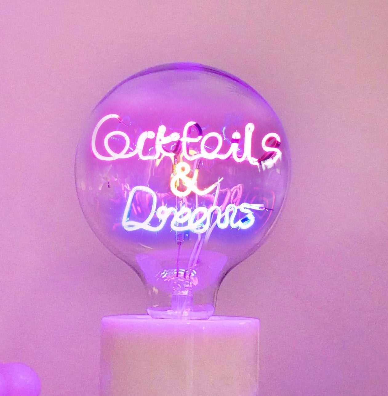 Cocktails & Dreams LED Light Bulb - Screw Down Table Top Fitting - E27 Edison Dimmable