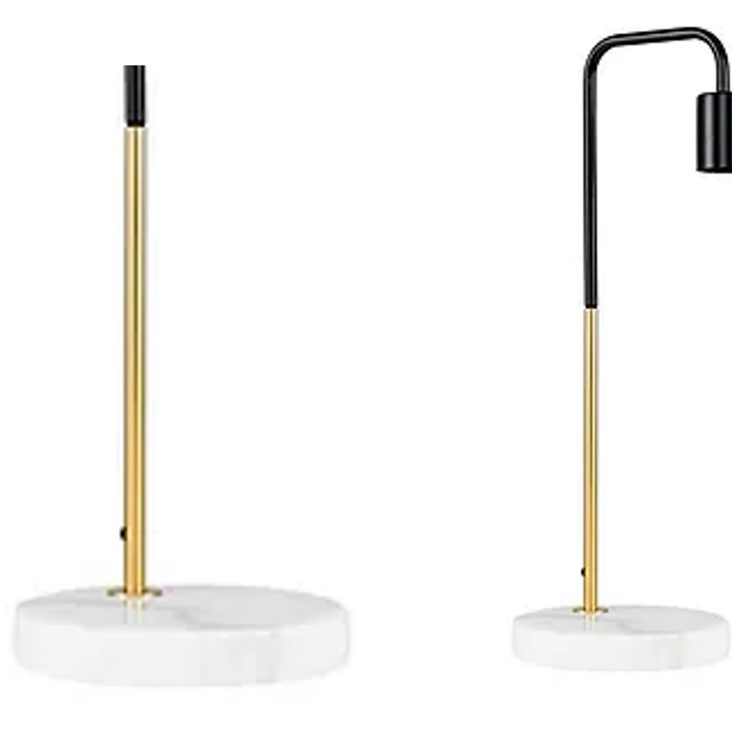 Table Lamp with Marble Base - Gold Stem - Compatible with E27 Edison Screw Fitting Bulb
