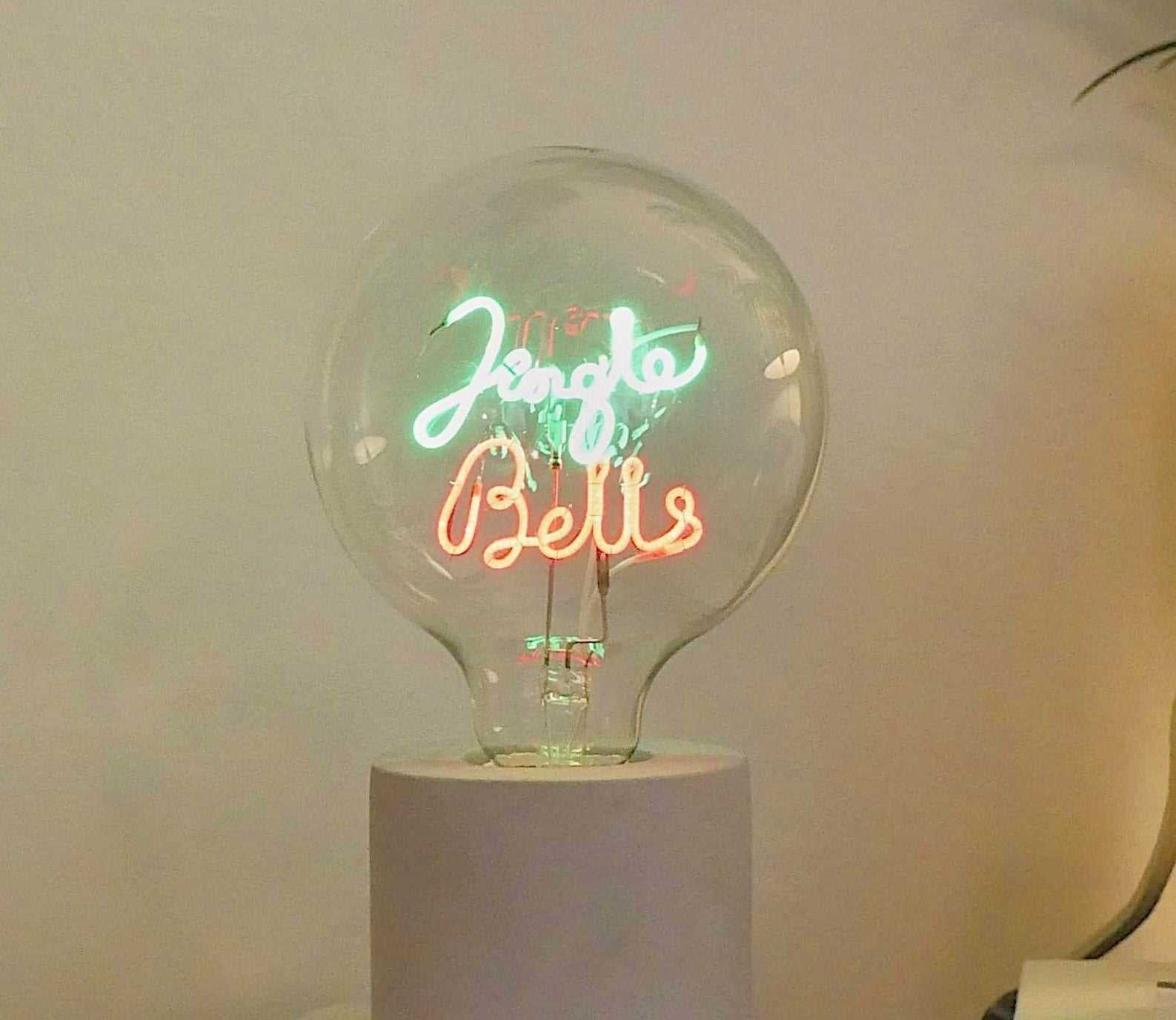 Jingle Bells LED Light Bulb - Screw Down Table Top Fitting - E27 Edison Dimmable