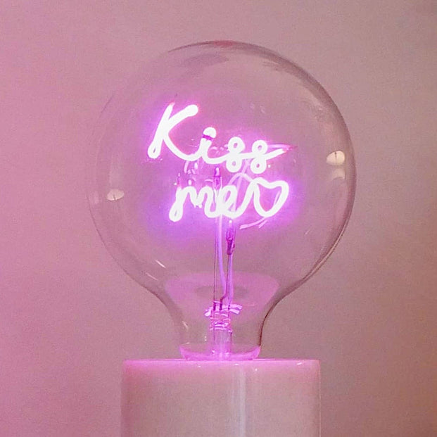 Kiss Me LED Light Bulb - Screw Down Table Top Fitting - E27 Edison Dimmable