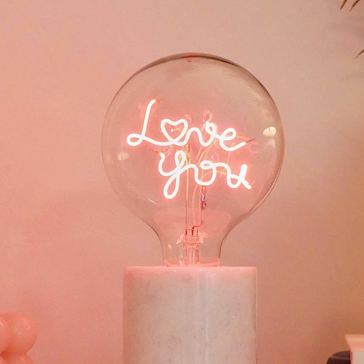 Bombilla LED Love You - Montaje de mesa con rosca - E27 Edison regulable