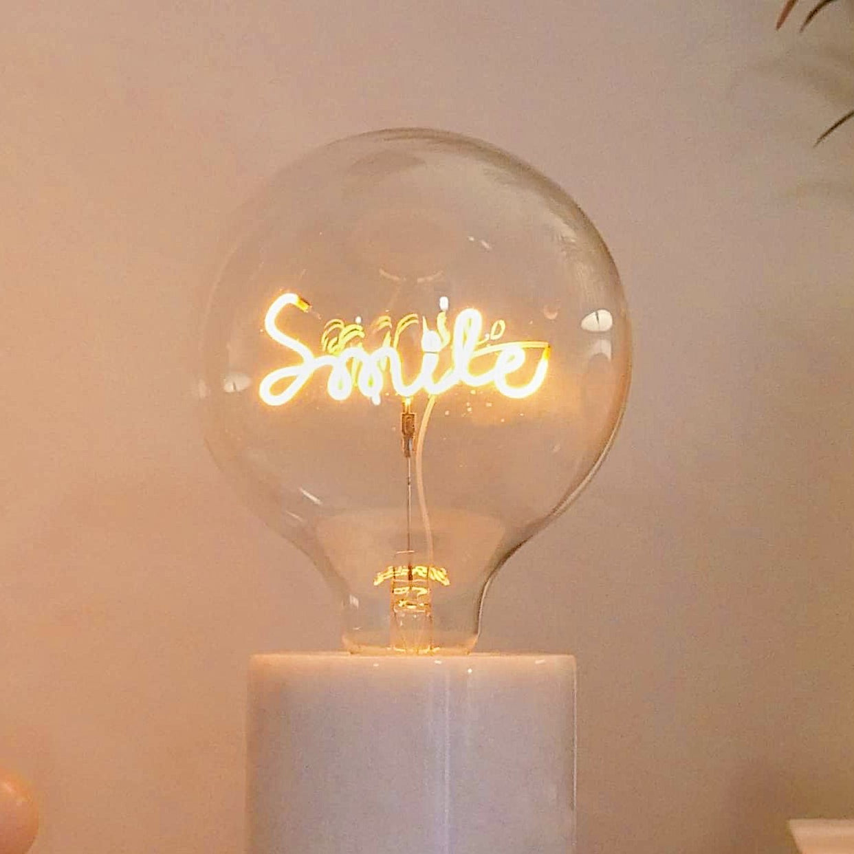 Smile LED Light Bulb - Screw Down Table Top Fitting - E27 Edison Dimmable