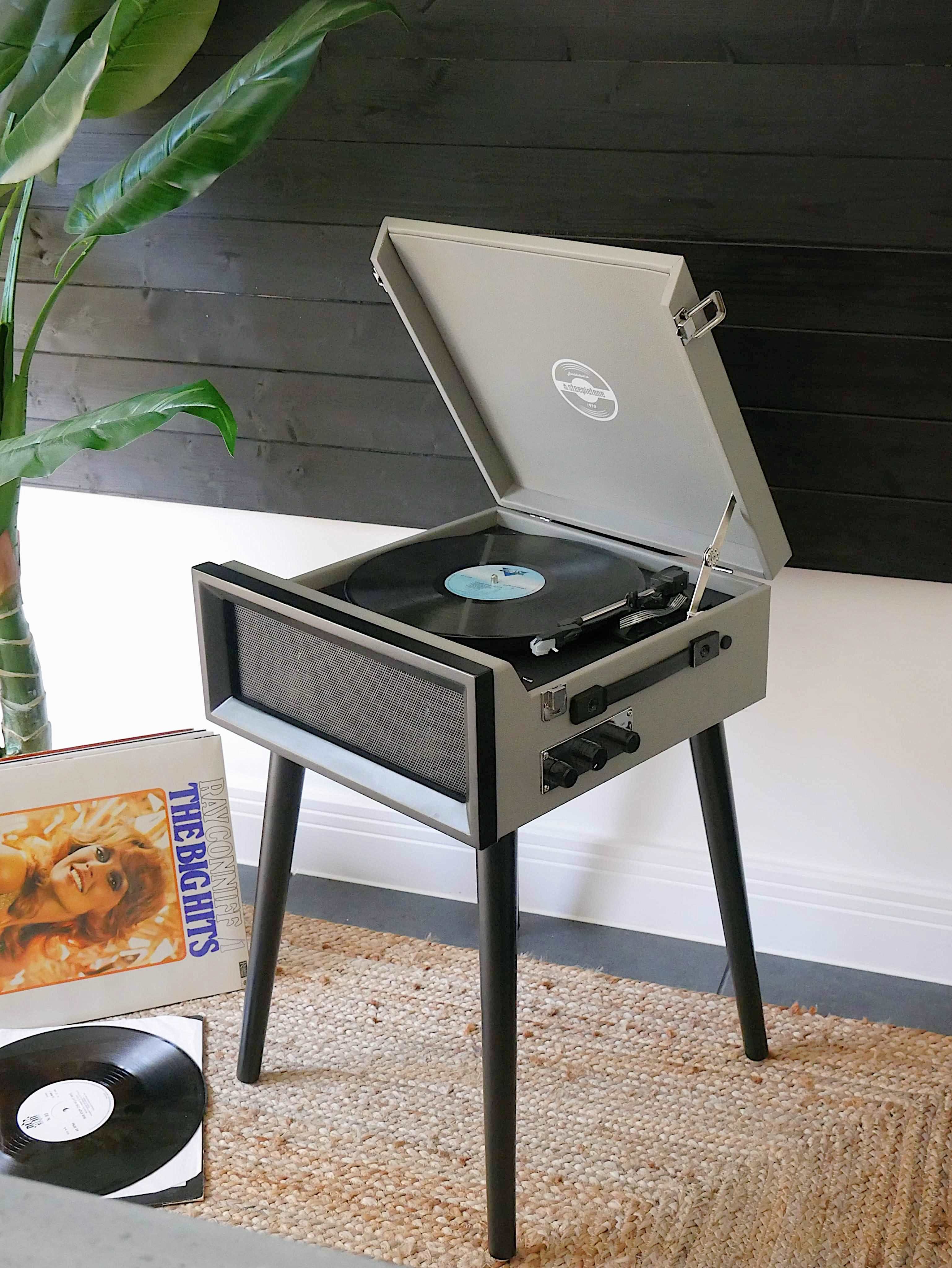 SRP1R XP Retro Style Record Player on Legs with Bluetooth