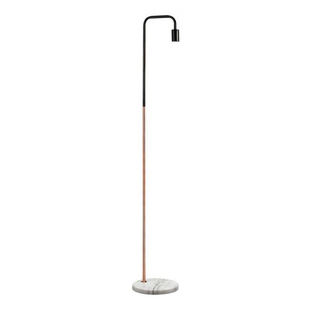 Floor Standing Lamp with Marble Base - Nickel Stem - Compatible with E27 Edison Screw Fitting Bulb